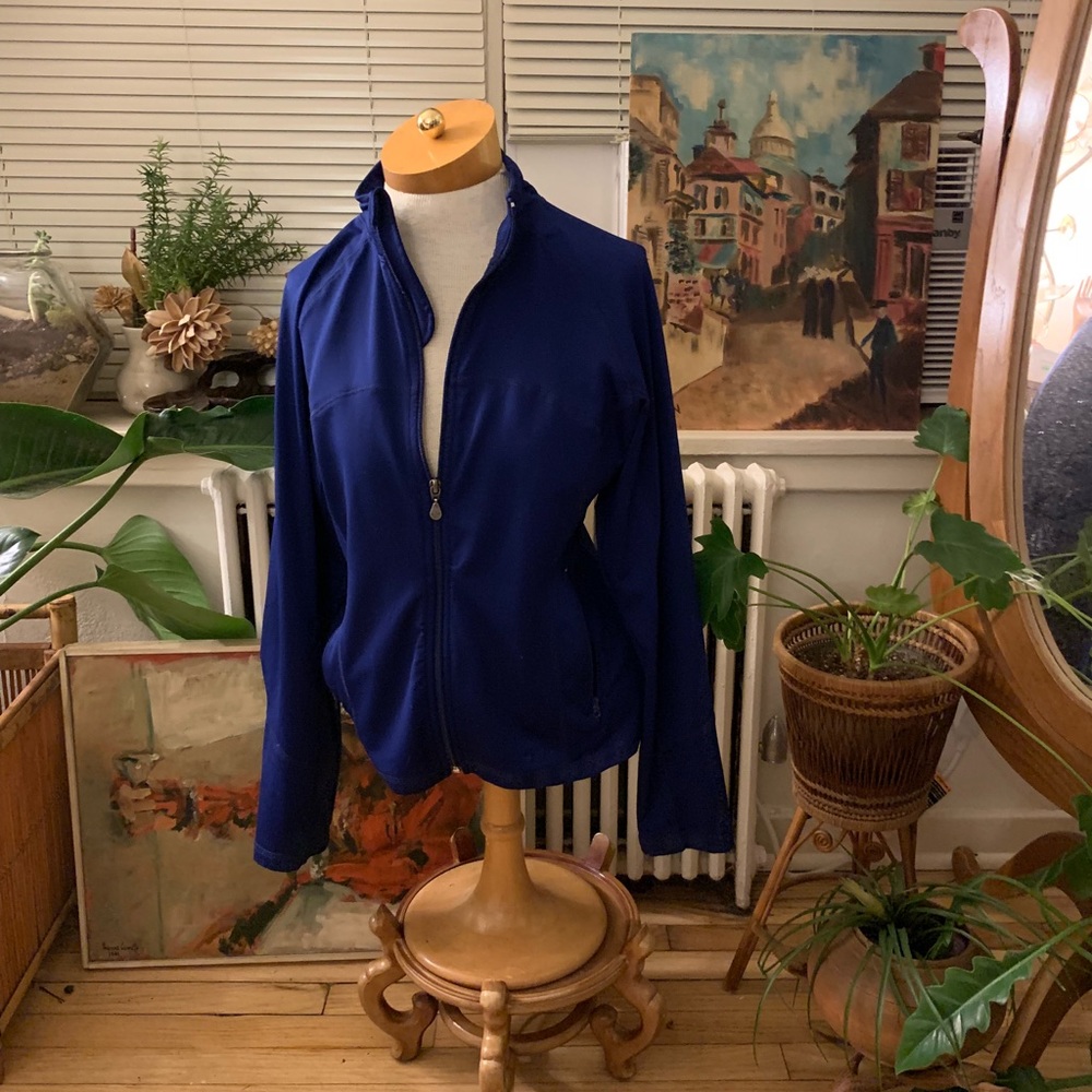 Blue athletic zip up